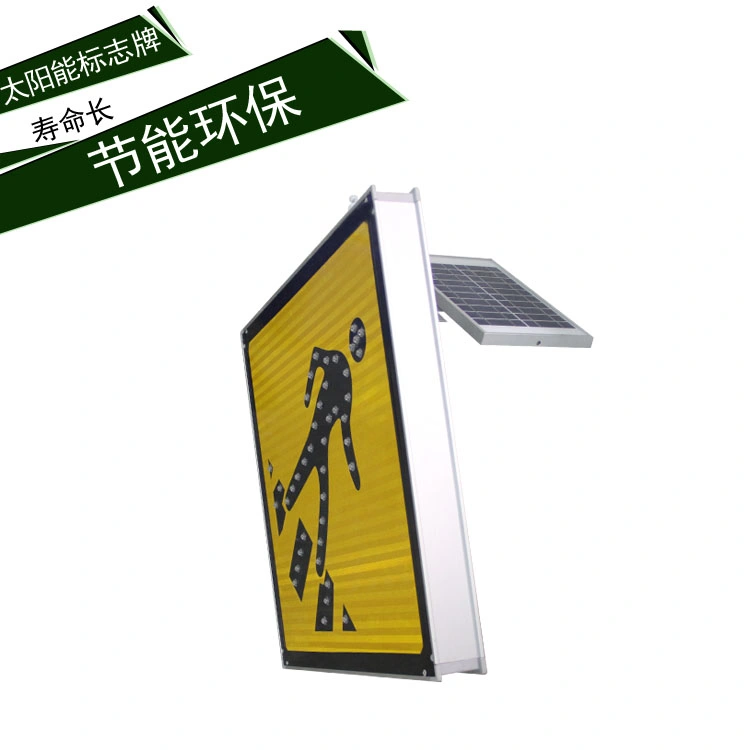 Solar Traffic Road Street Indicator Road Zebra Crossing Footwalk Side Pavement Direction Sign