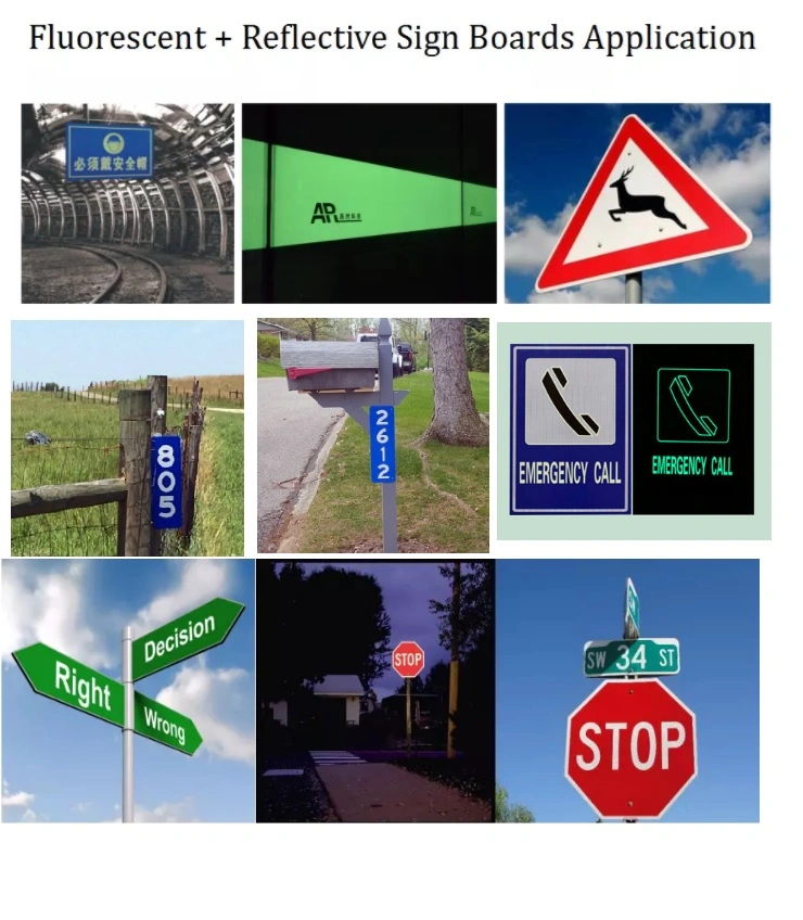 Manufactory Made Fluorescent and Noctilucence Photoluminescent Traffic Signs Street Signs