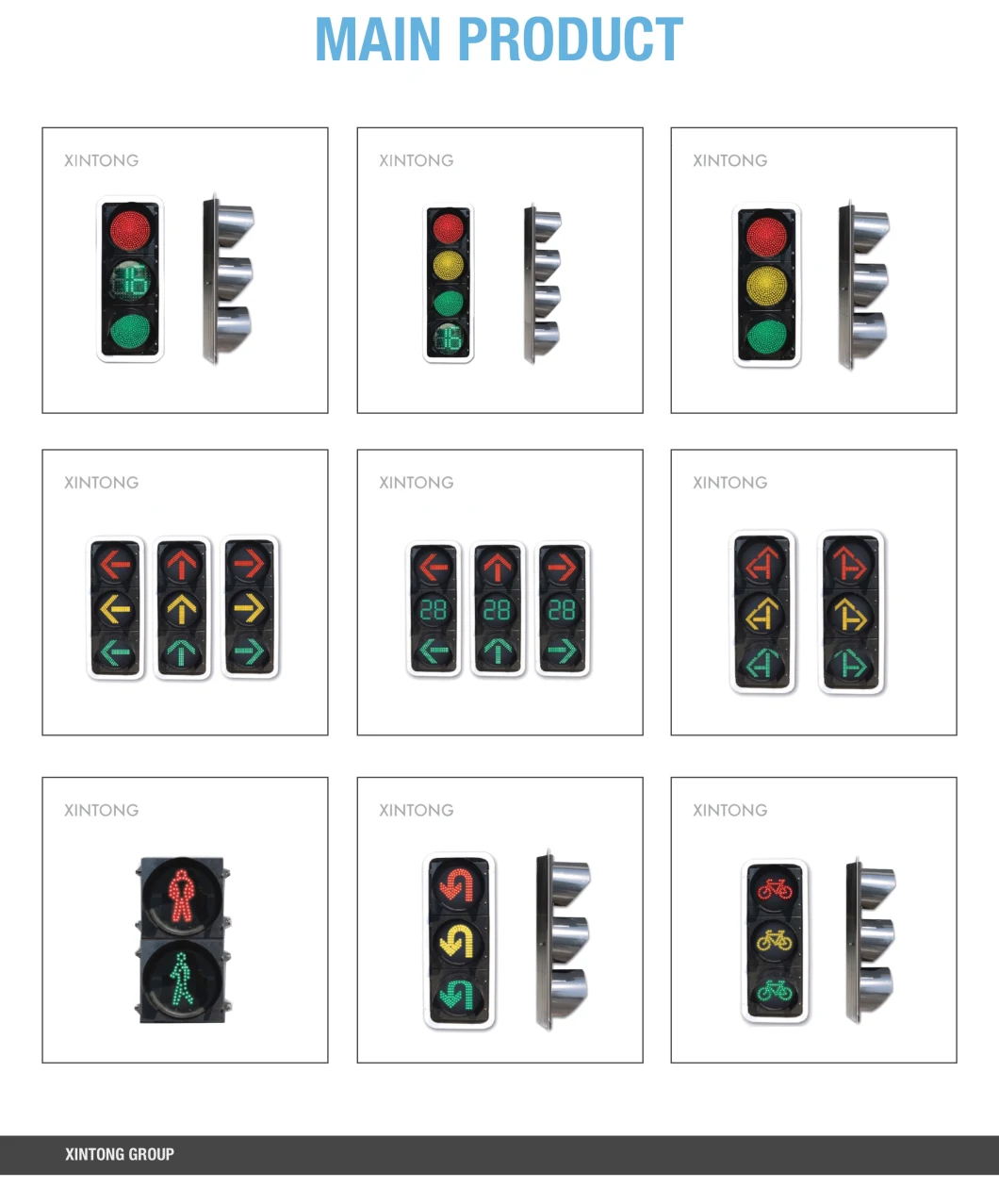 Solar Powered LED Traffic Signal Road Light Wireless Control System