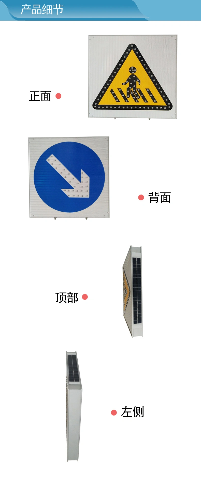 Solar Traffic Road Street Indicator Road Zebra Crossing Footwalk Footway Side Pavement Direction Sign