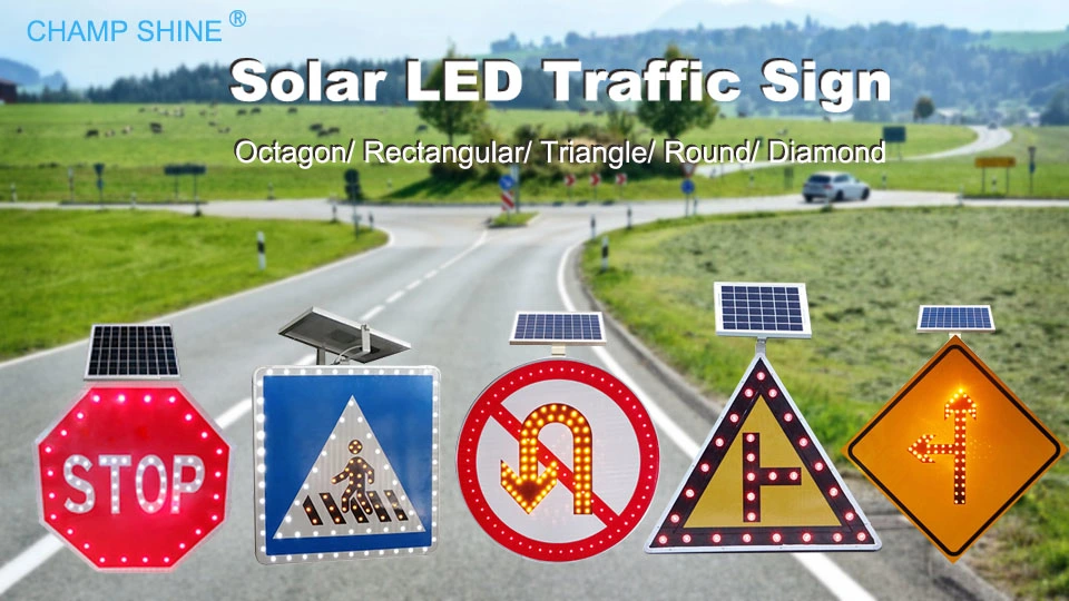 Solar Aluminum Traffic Sign Height Limit Customized LED Street Sign Road