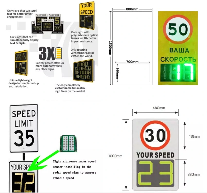 Solar Panel Powered OEM High Way Outdoor Street Road Flashing Reflective Safety Warning Boards Light Solar LED Traffic Sign