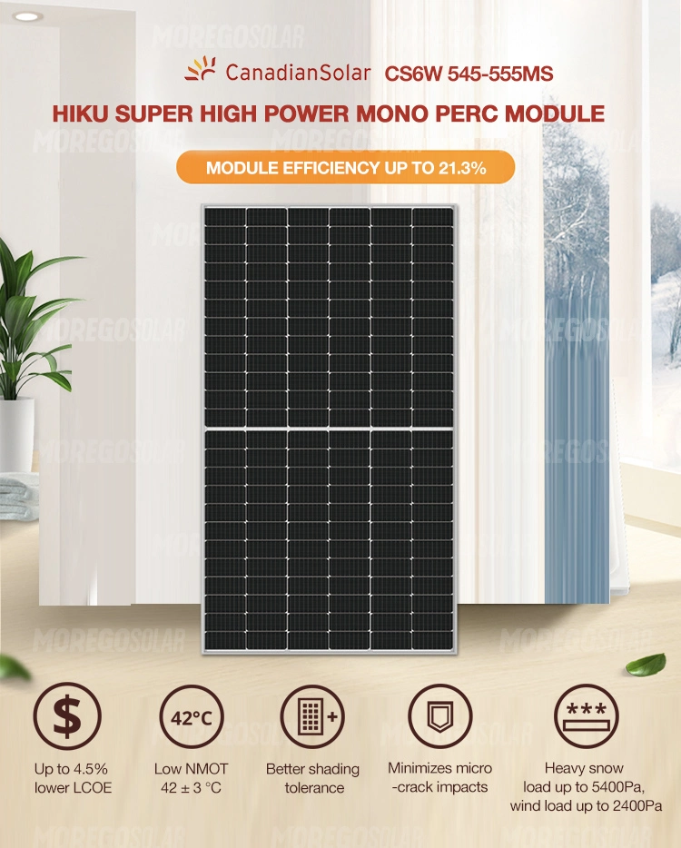 Moregosolar Supply Original Canadian Solar Panels 545W 550W 555W High Power Solar Panel