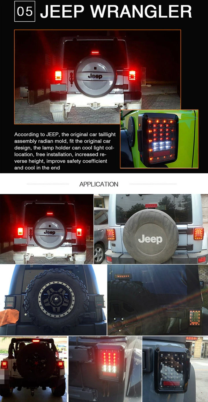 IP68 12V Rear Multifunction LED Tail Light for Jeep Turn Signal Stop Parking Light