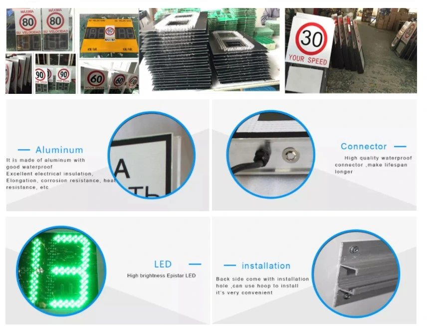 Solar Panel Powered OEM High Way Outdoor Street Road Flashing Reflective Safety Warning Boards Light Solar LED Traffic Sign