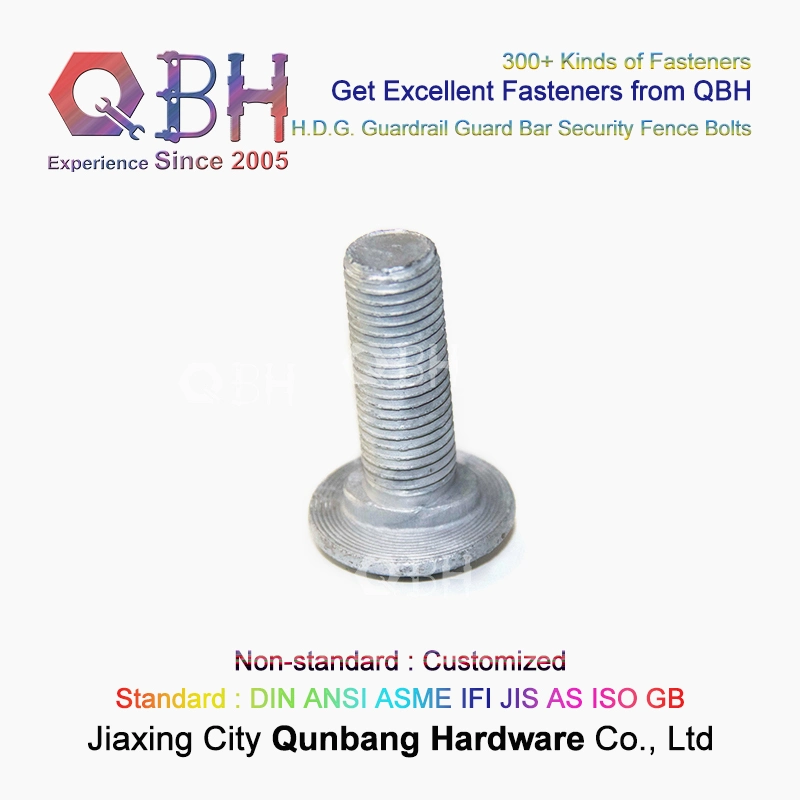 Qbh Customized Carbon Steel HDG H. D. G. Hot DIP Galvanizing Highroad Guard Rail Bolts
