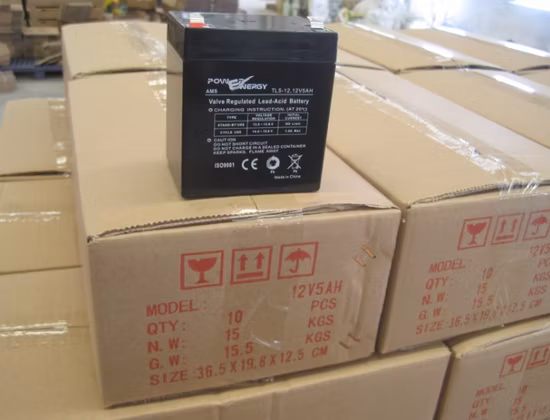 Batterie 12V 5ah VRLA Batterie plomb-acide scellée Batterie sans entretien Batterie solaire Batterie de secours Système de sécurité Batterie Système d'alarme Batterie UPS Batterie